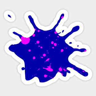 Midnight Blue and Neon Pink Paint Splatter Sticker